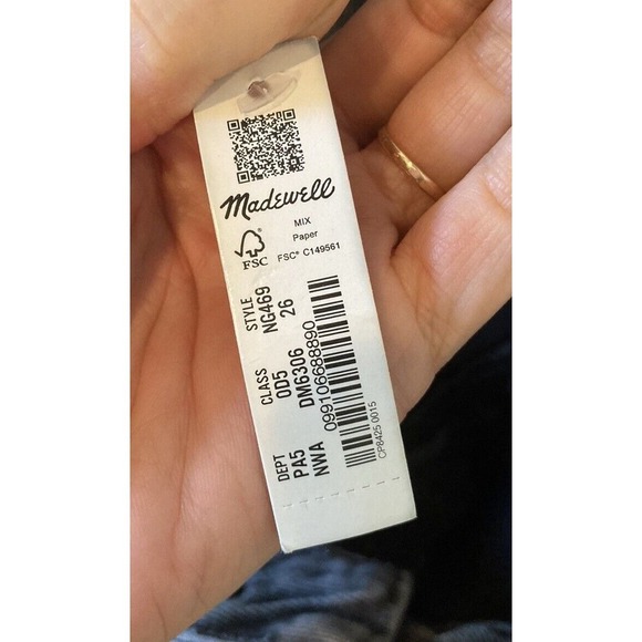 NWT Madewell Rigid Denim A-Line Skirt Size 26 Women’s Black - Picture 6 of 8